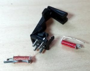 Phono cartridge coils removed