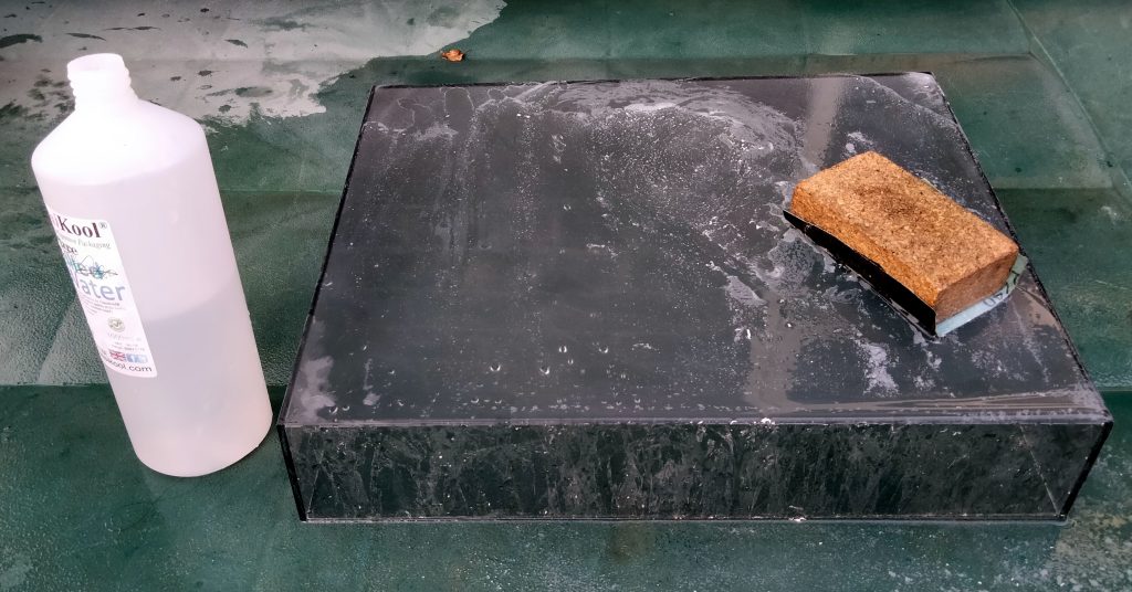 Thorens Lid being sanded down