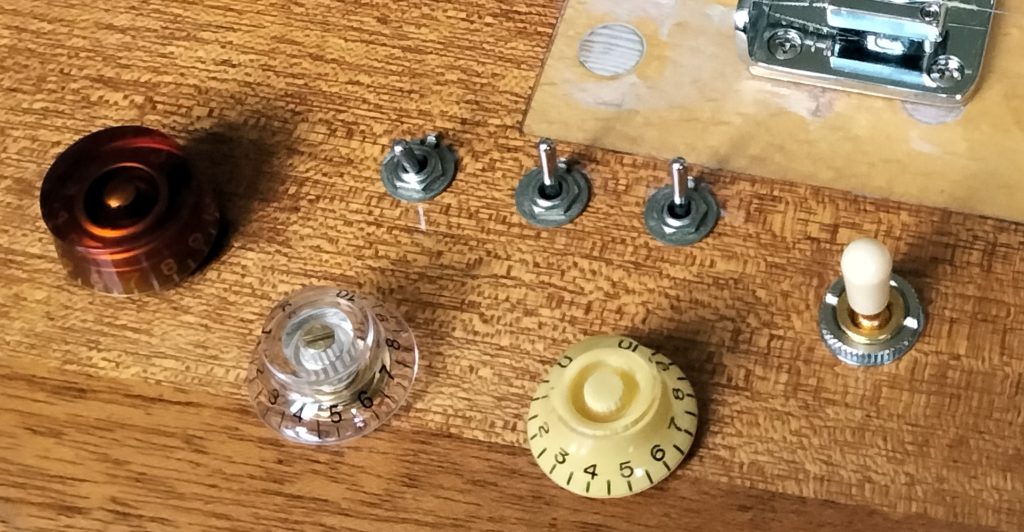 A selection of guitar knobs